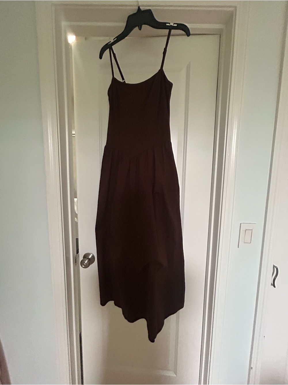 American Apparel Brown Spaghetti Strap Midi Dress